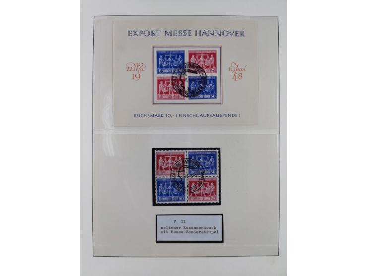 1948/49, postfrische und oft zusätzlich gestempelte Sammlung, dabei Band-und Netzaufdrucke mit unverausgabten (signiert Schle