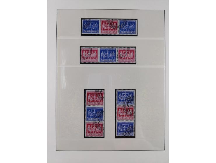 1948/49, postfrische und oft zusätzlich gestempelte Sammlung, dabei Band-und Netzaufdrucke mit unverausgabten (signiert Schle