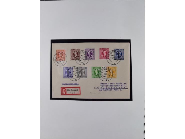 1948/49, postfrische und oft zusätzlich gestempelte Sammlung, dabei Band-und Netzaufdrucke mit unverausgabten (signiert Schle