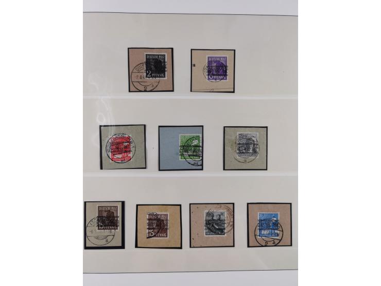 1948/49, postfrische und oft zusätzlich gestempelte Sammlung, dabei Band-und Netzaufdrucke mit unverausgabten (signiert Schle