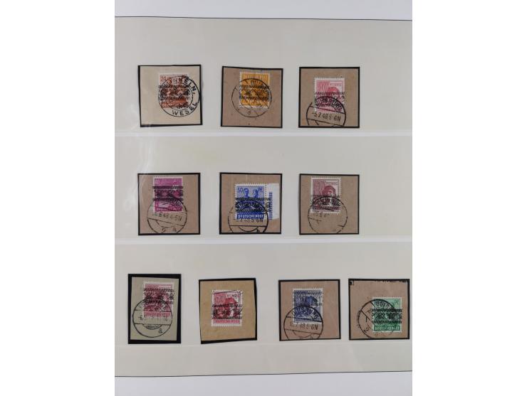 1948/49, postfrische und oft zusätzlich gestempelte Sammlung, dabei Band-und Netzaufdrucke mit unverausgabten (signiert Schle
