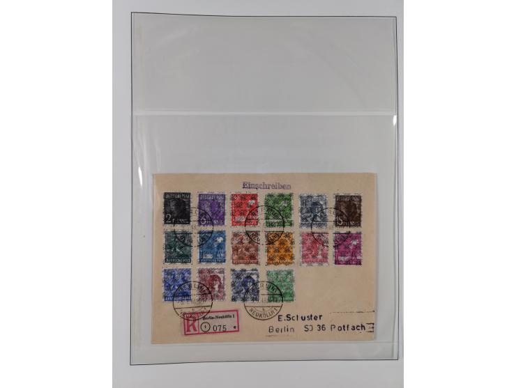 1948/49, postfrische und oft zusätzlich gestempelte Sammlung, dabei Band-und Netzaufdrucke mit unverausgabten (signiert Schle