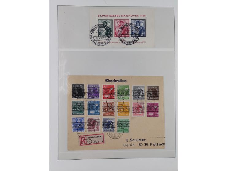 1948/49, postfrische und oft zusätzlich gestempelte Sammlung, dabei Band-und Netzaufdrucke mit unverausgabten (signiert Schle
