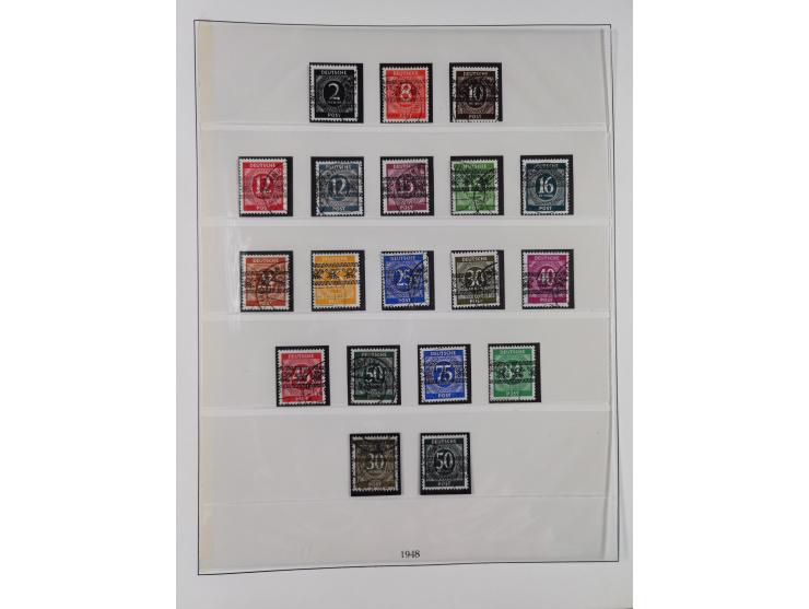 1948/49, postfrische und oft zusätzlich gestempelte Sammlung, dabei Band-und Netzaufdrucke mit unverausgabten (signiert Schle