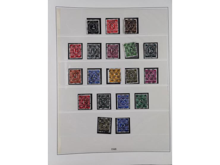 1948/49, postfrische und oft zusätzlich gestempelte Sammlung, dabei Band-und Netzaufdrucke mit unverausgabten (signiert Schle