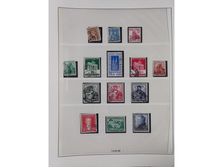 1948/49, postfrische und oft zusätzlich gestempelte Sammlung, dabei Band-und Netzaufdrucke mit unverausgabten (signiert Schle