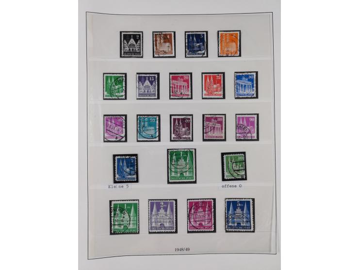 1948/49, postfrische und oft zusätzlich gestempelte Sammlung, dabei Band-und Netzaufdrucke mit unverausgabten (signiert Schle