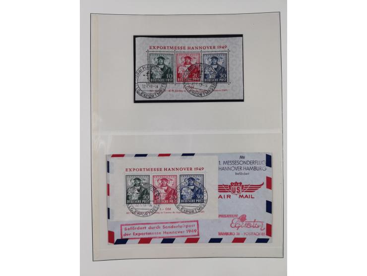 1948/49, postfrische und oft zusätzlich gestempelte Sammlung, dabei Band-und Netzaufdrucke mit unverausgabten (signiert Schle