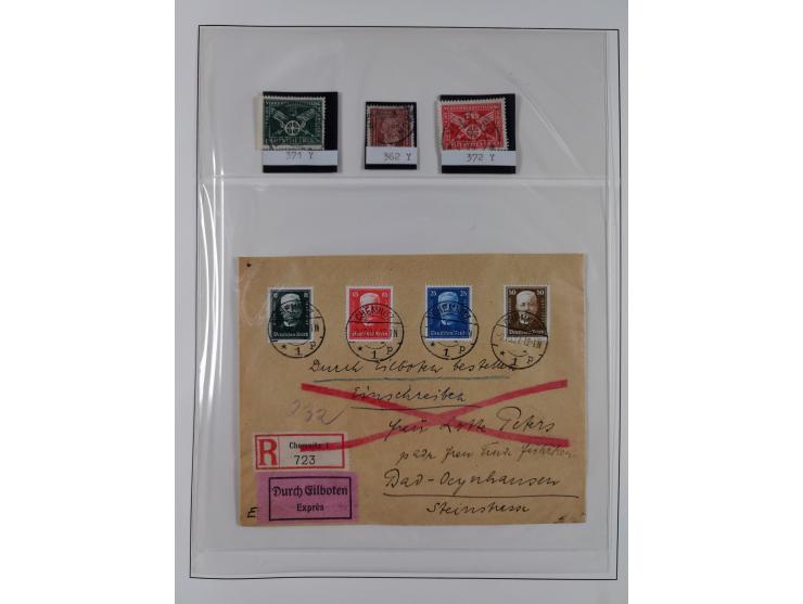 1900/45, reichhaltige gestempelte Sammlung, teils spezialisiert mit einigen Besonderheiten und Belegen, dabei u.a. Mi. 66, 30