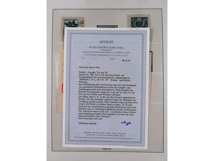 1900/45, reichhaltige gestempelte Sammlung, teils spezialisiert mit einigen Besonderheiten und Belegen, dabei u.a. Mi. 66, 30