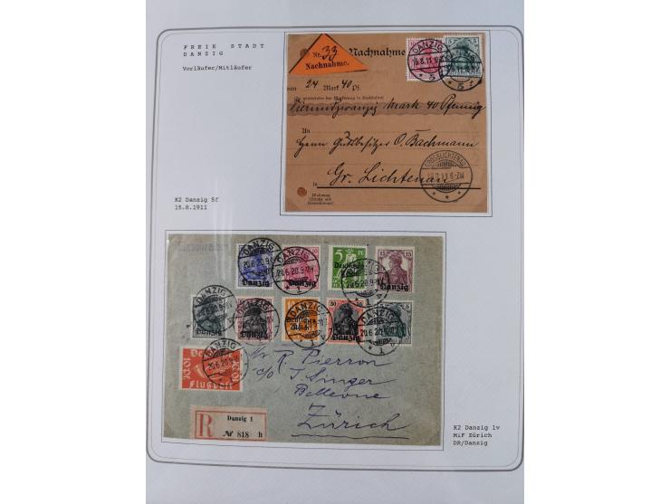 1920/39, reichhaltige gestempelte Sammlung, aufgelockert durch zahlreiche Briefe, Karten und Paketkarten, in den Hauptnummern