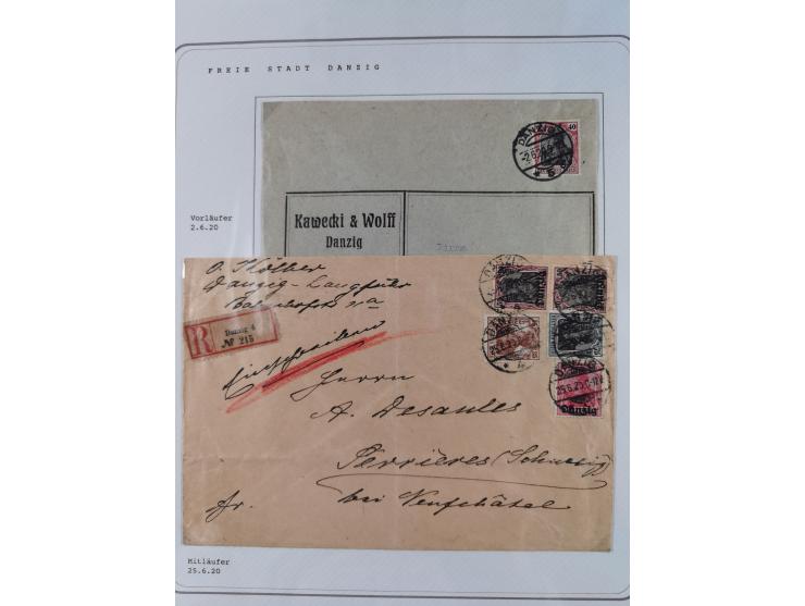 1920/39, reichhaltige gestempelte Sammlung, aufgelockert durch zahlreiche Briefe, Karten und Paketkarten, in den Hauptnummern