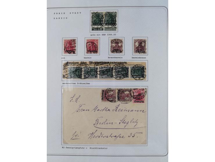 1920/39, reichhaltige gestempelte Sammlung, aufgelockert durch zahlreiche Briefe, Karten und Paketkarten, in den Hauptnummern