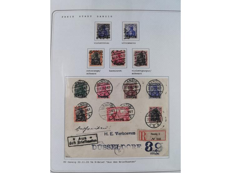 1920/39, reichhaltige gestempelte Sammlung, aufgelockert durch zahlreiche Briefe, Karten und Paketkarten, in den Hauptnummern