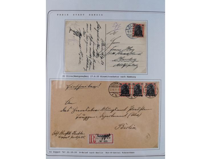 1920/39, reichhaltige gestempelte Sammlung, aufgelockert durch zahlreiche Briefe, Karten und Paketkarten, in den Hauptnummern