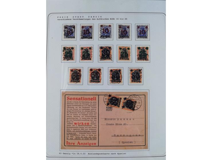 1920/39, reichhaltige gestempelte Sammlung, aufgelockert durch zahlreiche Briefe, Karten und Paketkarten, in den Hauptnummern