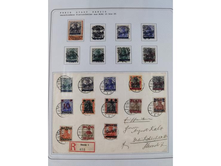 1920/39, reichhaltige gestempelte Sammlung, aufgelockert durch zahlreiche Briefe, Karten und Paketkarten, in den Hauptnummern