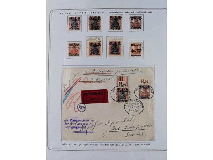 1920/39, reichhaltige gestempelte Sammlung, aufgelockert durch zahlreiche Briefe, Karten und Paketkarten, in den Hauptnummern