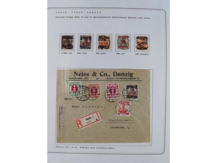 1920/39, reichhaltige gestempelte Sammlung, aufgelockert durch zahlreiche Briefe, Karten und Paketkarten, in den Hauptnummern