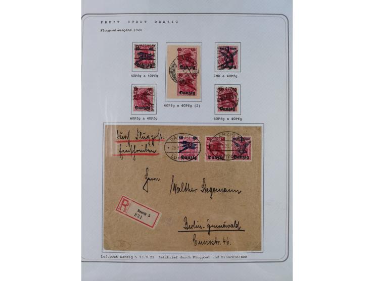 1920/39, reichhaltige gestempelte Sammlung, aufgelockert durch zahlreiche Briefe, Karten und Paketkarten, in den Hauptnummern