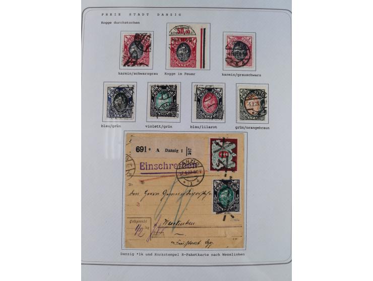 1920/39, reichhaltige gestempelte Sammlung, aufgelockert durch zahlreiche Briefe, Karten und Paketkarten, in den Hauptnummern