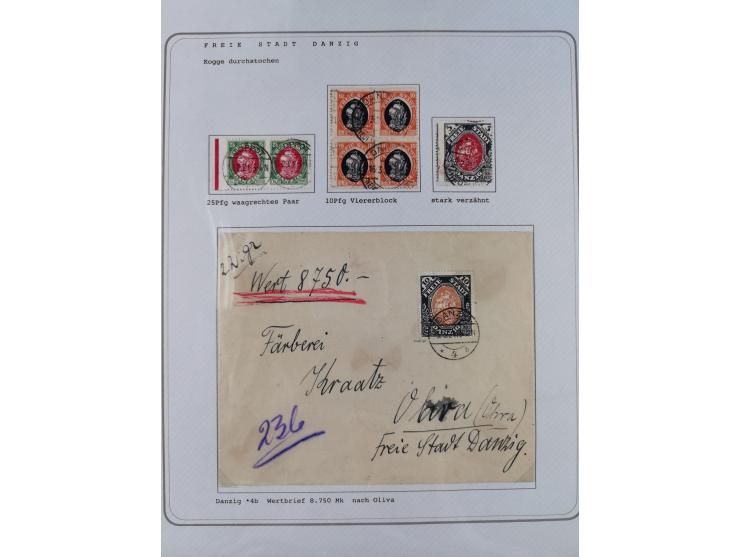 1920/39, reichhaltige gestempelte Sammlung, aufgelockert durch zahlreiche Briefe, Karten und Paketkarten, in den Hauptnummern