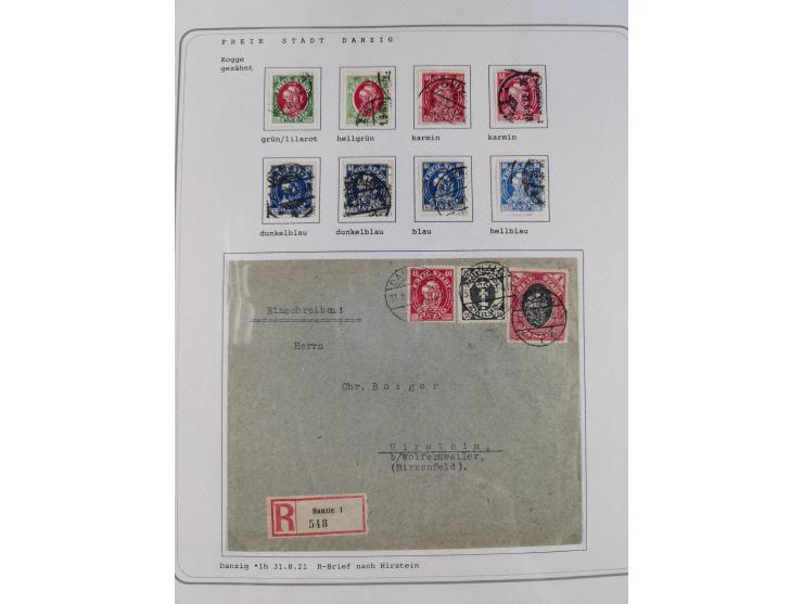 1920/39, reichhaltige gestempelte Sammlung, aufgelockert durch zahlreiche Briefe, Karten und Paketkarten, in den Hauptnummern