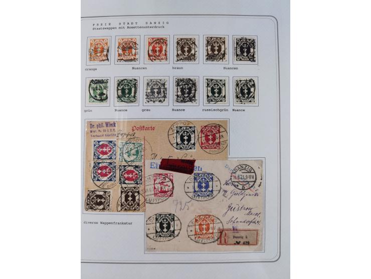1920/39, reichhaltige gestempelte Sammlung, aufgelockert durch zahlreiche Briefe, Karten und Paketkarten, in den Hauptnummern