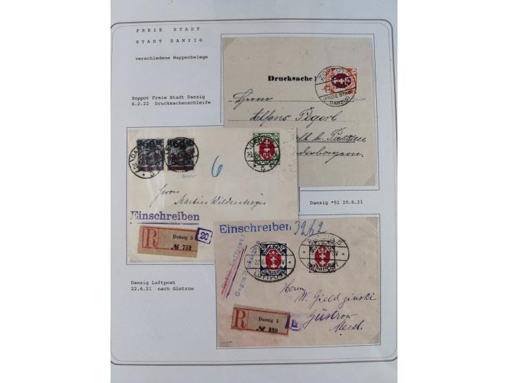 1920/39, reichhaltige gestempelte Sammlung, aufgelockert durch zahlreiche Briefe, Karten und Paketkarten, in den Hauptnummern