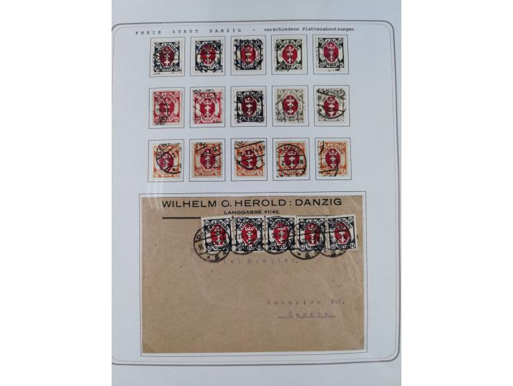 1920/39, reichhaltige gestempelte Sammlung, aufgelockert durch zahlreiche Briefe, Karten und Paketkarten, in den Hauptnummern
