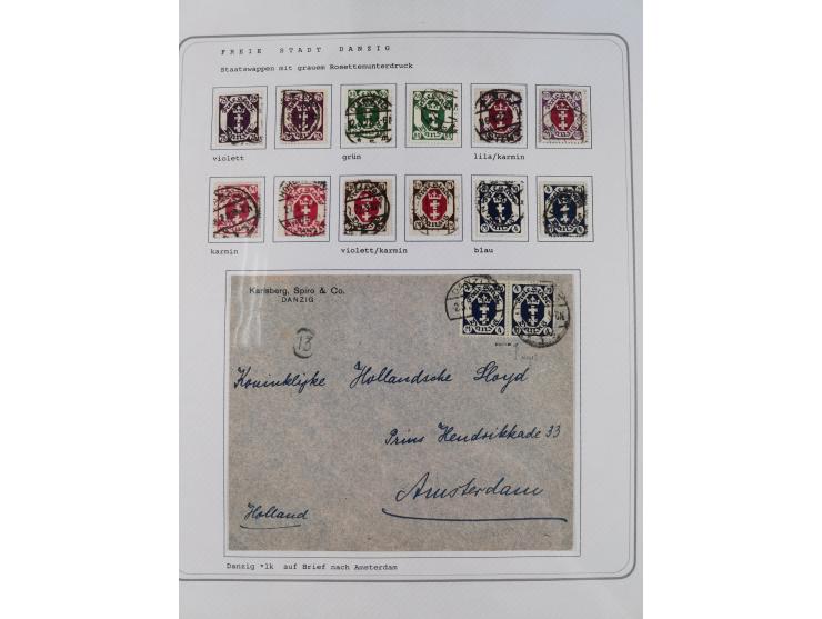 1920/39, reichhaltige gestempelte Sammlung, aufgelockert durch zahlreiche Briefe, Karten und Paketkarten, in den Hauptnummern