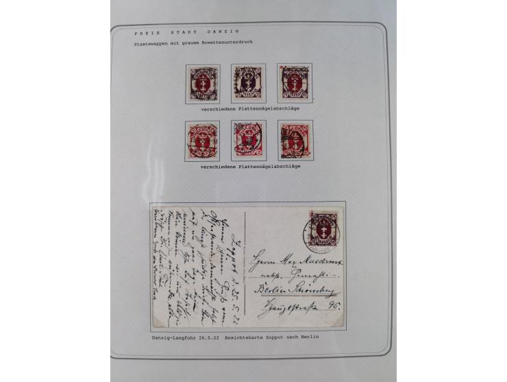 1920/39, reichhaltige gestempelte Sammlung, aufgelockert durch zahlreiche Briefe, Karten und Paketkarten, in den Hauptnummern