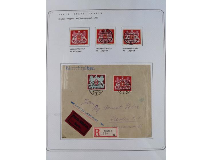 1920/39, reichhaltige gestempelte Sammlung, aufgelockert durch zahlreiche Briefe, Karten und Paketkarten, in den Hauptnummern