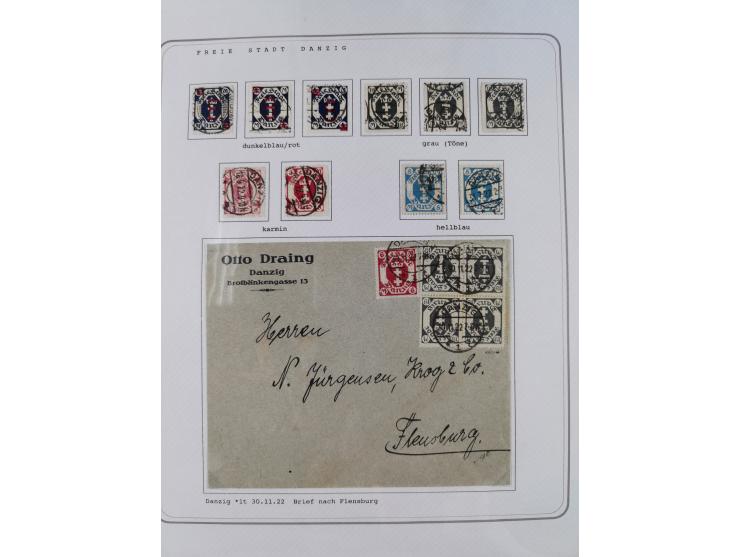 1920/39, reichhaltige gestempelte Sammlung, aufgelockert durch zahlreiche Briefe, Karten und Paketkarten, in den Hauptnummern