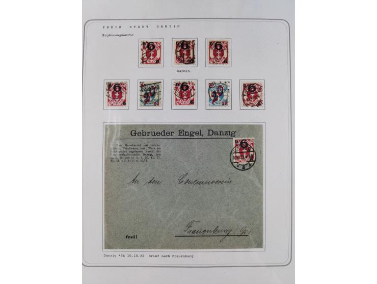 1920/39, reichhaltige gestempelte Sammlung, aufgelockert durch zahlreiche Briefe, Karten und Paketkarten, in den Hauptnummern