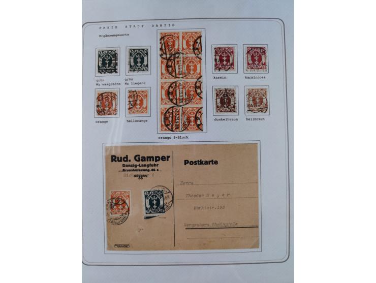 1920/39, reichhaltige gestempelte Sammlung, aufgelockert durch zahlreiche Briefe, Karten und Paketkarten, in den Hauptnummern