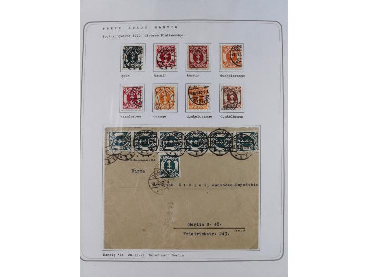 1920/39, reichhaltige gestempelte Sammlung, aufgelockert durch zahlreiche Briefe, Karten und Paketkarten, in den Hauptnummern