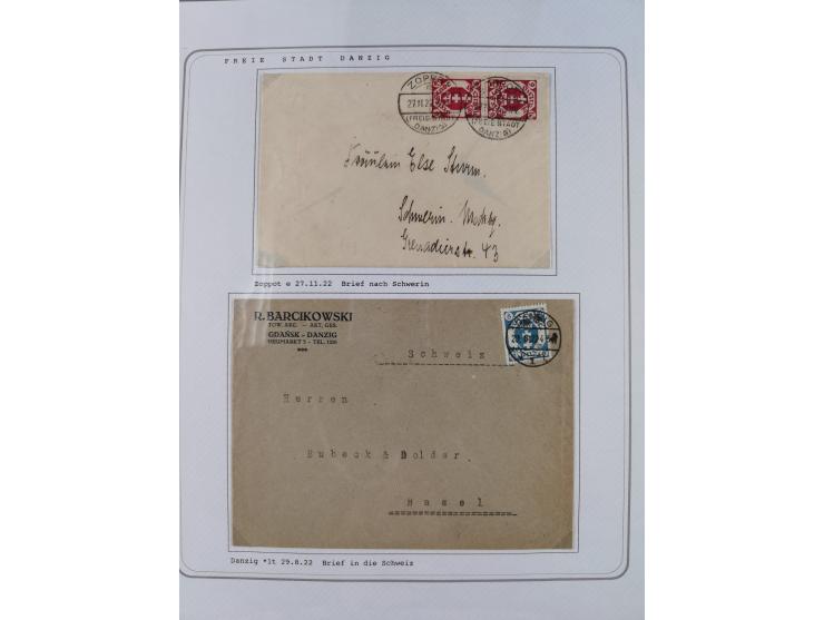 1920/39, reichhaltige gestempelte Sammlung, aufgelockert durch zahlreiche Briefe, Karten und Paketkarten, in den Hauptnummern