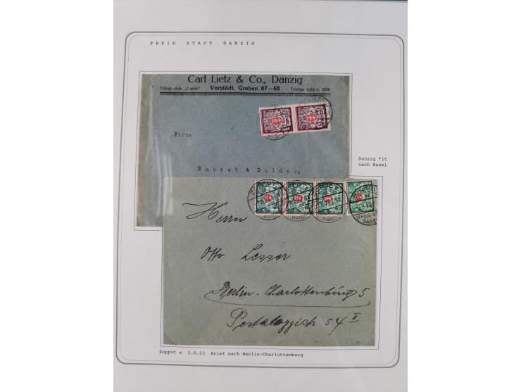 1920/39, reichhaltige gestempelte Sammlung, aufgelockert durch zahlreiche Briefe, Karten und Paketkarten, in den Hauptnummern