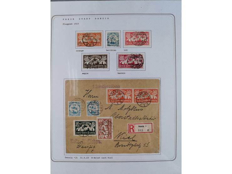 1920/39, reichhaltige gestempelte Sammlung, aufgelockert durch zahlreiche Briefe, Karten und Paketkarten, in den Hauptnummern