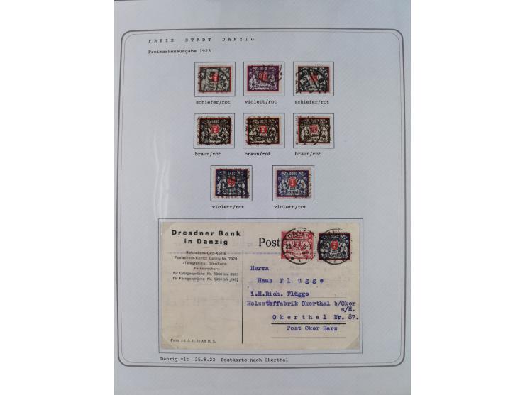 1920/39, reichhaltige gestempelte Sammlung, aufgelockert durch zahlreiche Briefe, Karten und Paketkarten, in den Hauptnummern