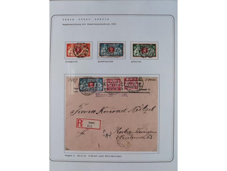 1920/39, reichhaltige gestempelte Sammlung, aufgelockert durch zahlreiche Briefe, Karten und Paketkarten, in den Hauptnummern