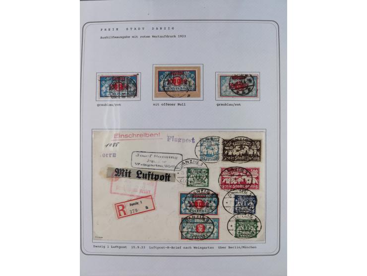 1920/39, reichhaltige gestempelte Sammlung, aufgelockert durch zahlreiche Briefe, Karten und Paketkarten, in den Hauptnummern