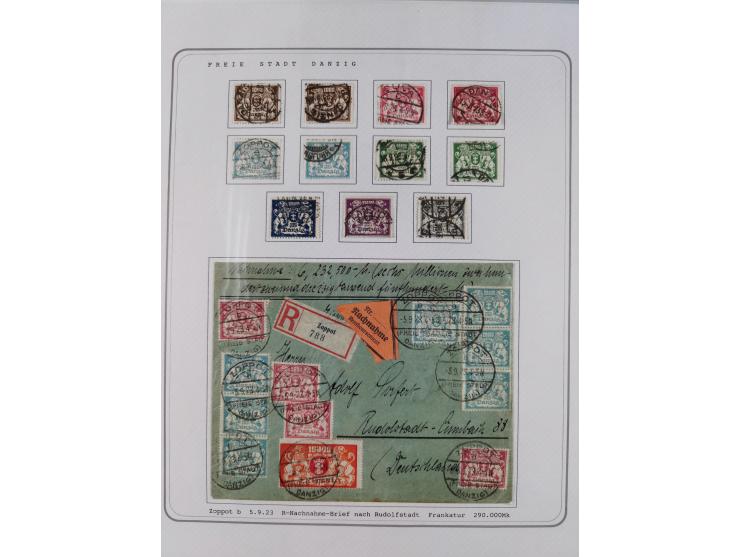 1920/39, reichhaltige gestempelte Sammlung, aufgelockert durch zahlreiche Briefe, Karten und Paketkarten, in den Hauptnummern
