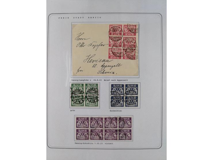 1920/39, reichhaltige gestempelte Sammlung, aufgelockert durch zahlreiche Briefe, Karten und Paketkarten, in den Hauptnummern