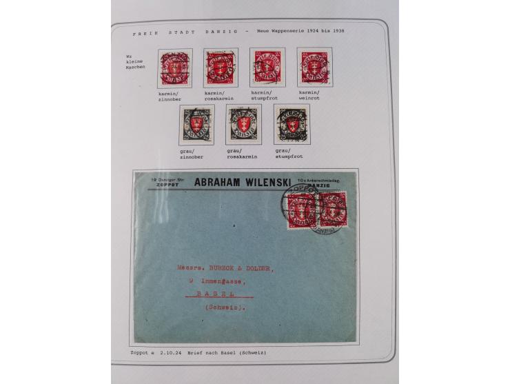 1920/39, reichhaltige gestempelte Sammlung, aufgelockert durch zahlreiche Briefe, Karten und Paketkarten, in den Hauptnummern