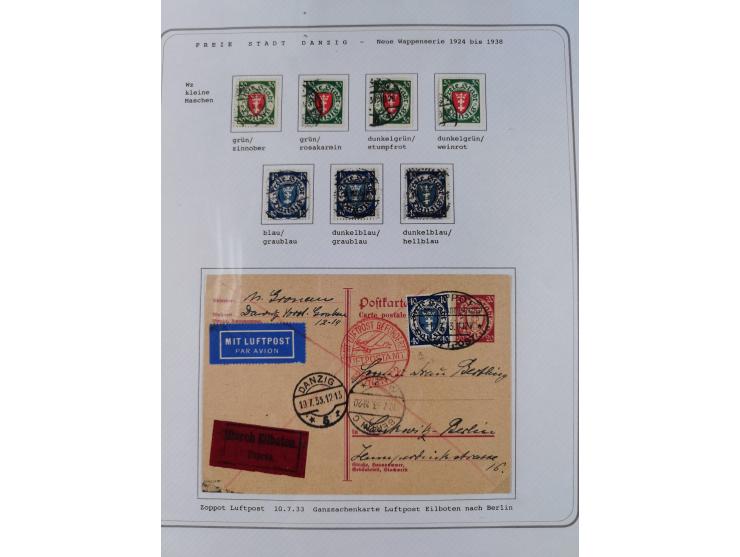 1920/39, reichhaltige gestempelte Sammlung, aufgelockert durch zahlreiche Briefe, Karten und Paketkarten, in den Hauptnummern