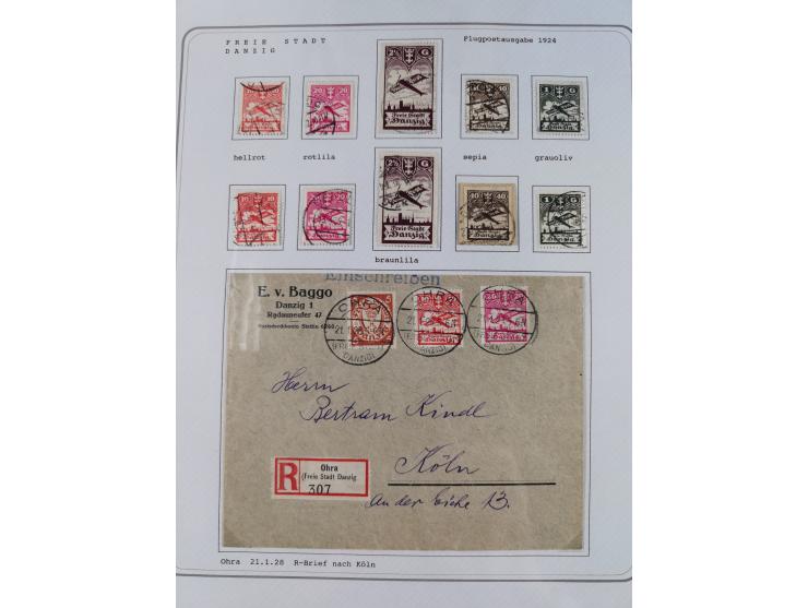 1920/39, reichhaltige gestempelte Sammlung, aufgelockert durch zahlreiche Briefe, Karten und Paketkarten, in den Hauptnummern