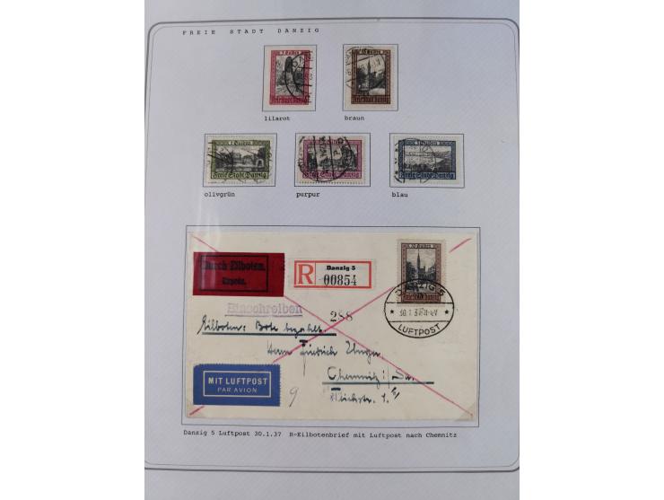 1920/39, reichhaltige gestempelte Sammlung, aufgelockert durch zahlreiche Briefe, Karten und Paketkarten, in den Hauptnummern