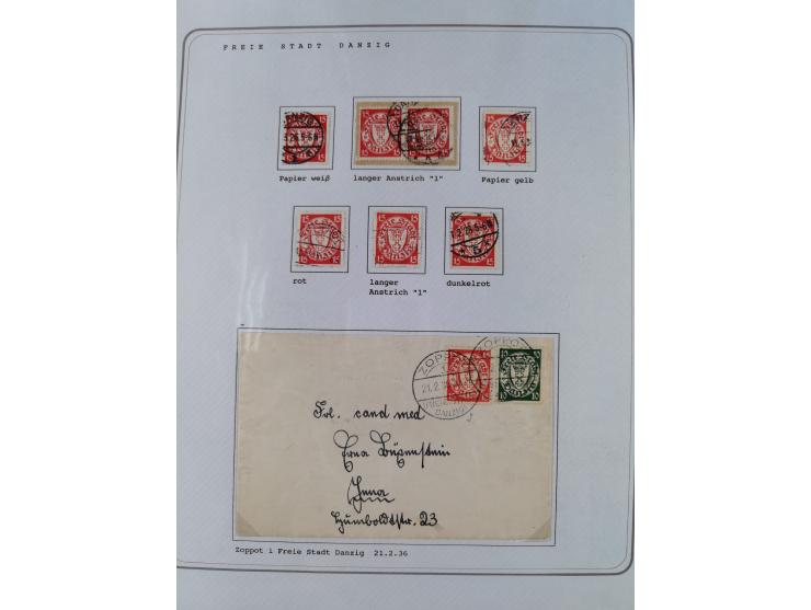 1920/39, reichhaltige gestempelte Sammlung, aufgelockert durch zahlreiche Briefe, Karten und Paketkarten, in den Hauptnummern